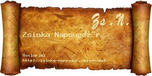 Zsinka Napsugár névjegykártya